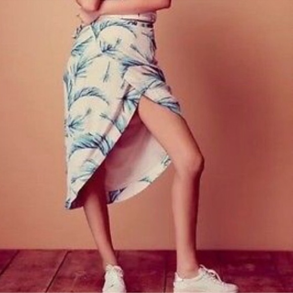 Free People Havana Palm Print Wrap Tulip Midi Skirt | S - Picture 3 of 8